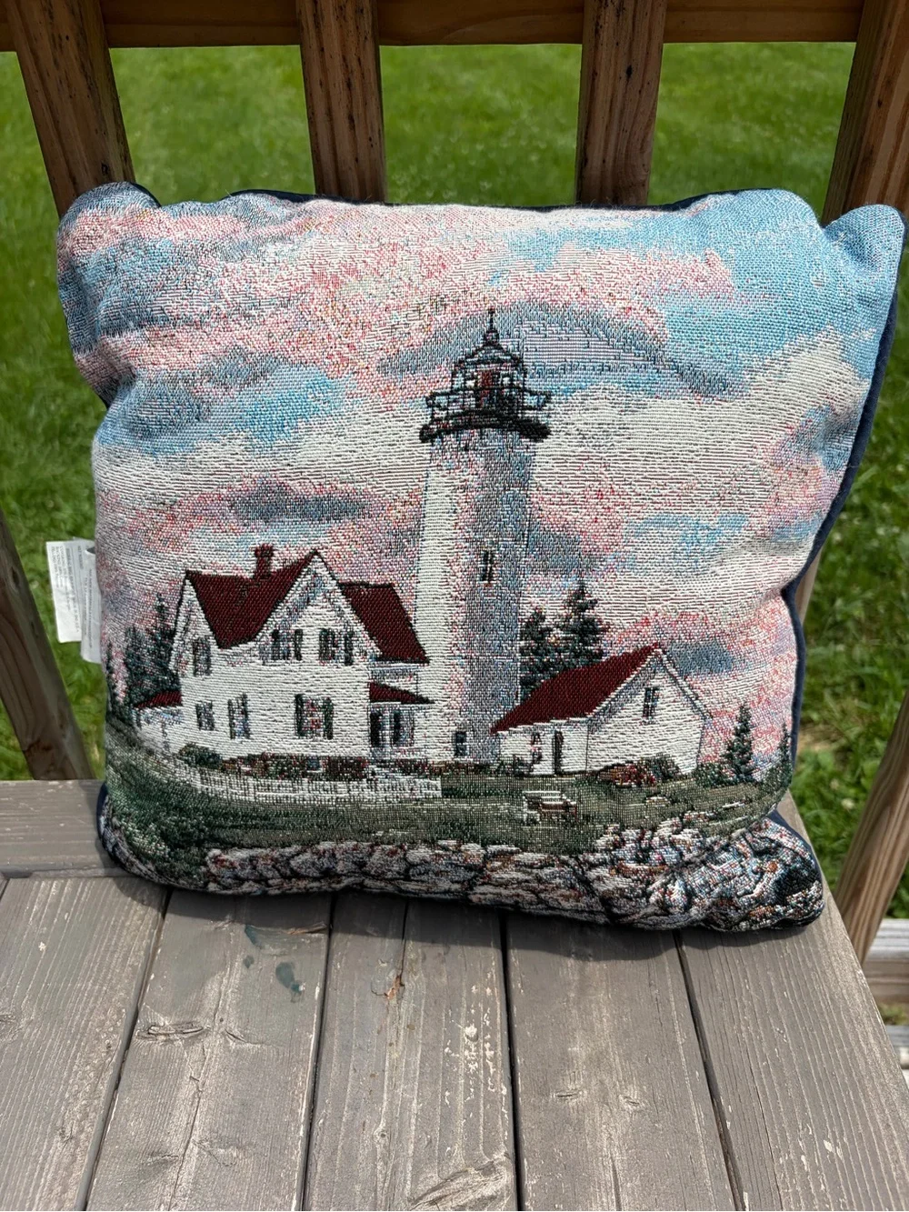 Mohawk Home Lighthouse Coastal Nautical Tapestry Throw Blanket Pillow 50 x 59